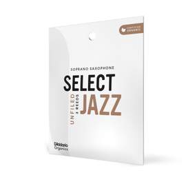 D'Addario Organic Select Jazz Unfiled Soprano Saxophone Reeds, Strength 2 Hard, Individually-Sealed, 3-Pack