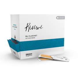 D'Addario Organic Reserve Bb Clarinet Reeds, Strength 3.5, Individually-Sealed, 25-Pack