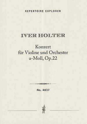 Holter, Iver: Konsert for violin og orkester Op. 22