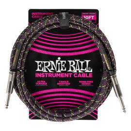 Ernie Ball 10' Braided Strt/strt Cable - Purple Python