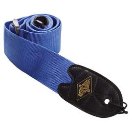 Blue webbing guitar strap