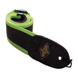 Green stripe webbing guitar strap