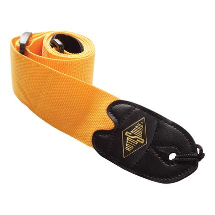 Yellow webbing guitar strap