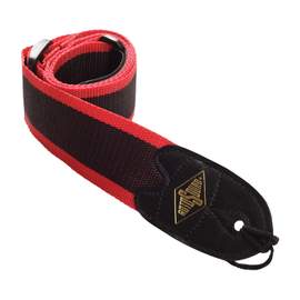 Red stripe webbing guitar strap