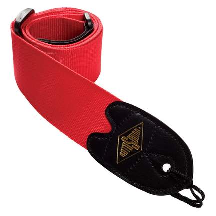 Red webbing guitar strap