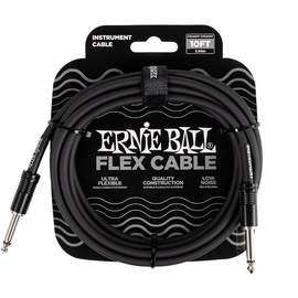 Ernie Ball Flex Instr Cable Strt/strt 10ft - Black