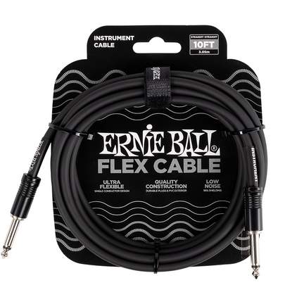 Ernie Ball Flex Instr Cable Strt/strt 10ft - Black