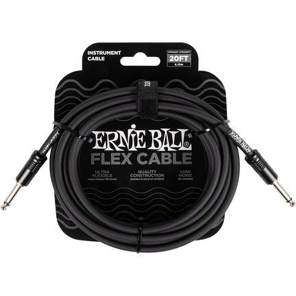 Ernie Ball Flex Instr Cable Strt/strt 20ft - Black