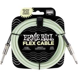 Ernie Ball Flex Instrument Cable Straight/Straight 10ft - Glow in Dark