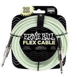 Ernie Ball Flex Instrument Cable Straight/Straight 20ft - Glow in Dark