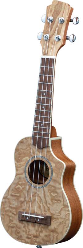 Adam Black Exotic Wood Series Soprano CE Ukulele Quilted Ash