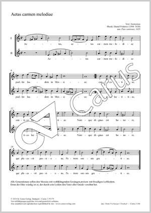 Friderici, Daniel: Aetas carmen melodiae