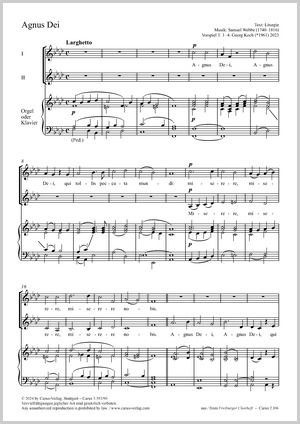 Webbe, Samuel: Agnus Dei