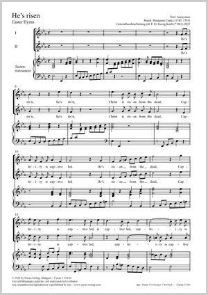 Cooke, Benjamin: He's ris'n