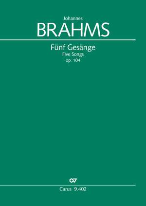 Brahms, Johannes: Five Songs, op. 104