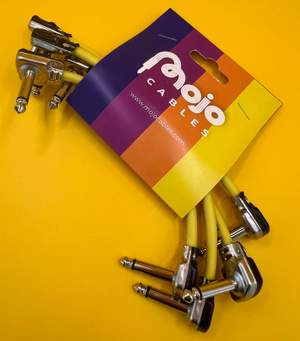 Mojo Cable Pancake/Pancake Patch - 15cm - Yellow - 4 pack