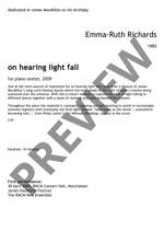 Richards, Emma-Ruth: on hearing light fall Product Image
