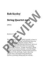 Keeley, Rob: String Quartet No.5 Product Image