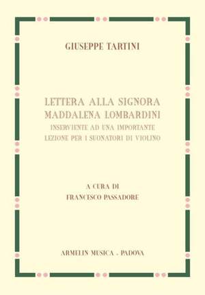 Giuseppe Tartini: Lettera alla Signora Maddalena Lombardini