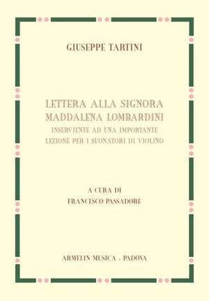 Giuseppe Tartini: Lettera alla Signora Maddalena Lombardini