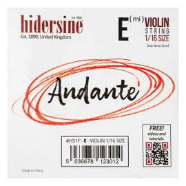 Hidersine Andante Violin E String 1/16
