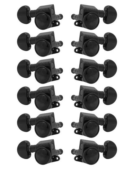 Grover roto-grip mini machine heads 12 string - black chrome
