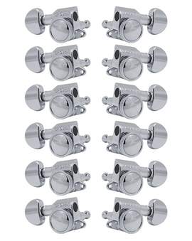 Grover roto-grip mini machine heads 12 string - chrome