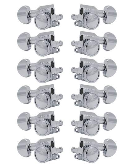 Grover roto-grip mini machine heads 12 string - chrome
