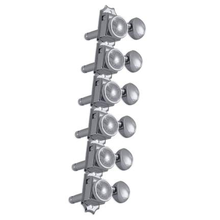 Grover vintage locking machine head 6 inline - chrome