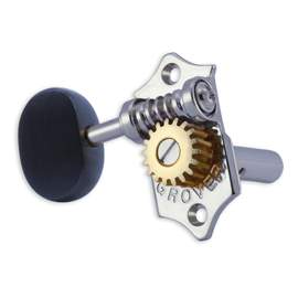 Grover statite horizontal set ebony buttons - chrome