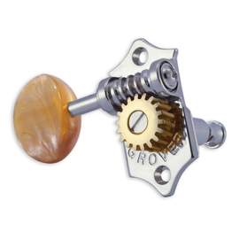 Grover sta-tite u98 series geared ukulele pegs acrylic buttons - chrome