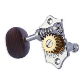 Grover sta-tite u98 series geared ukulele pegs rosewood buttons - chrome
