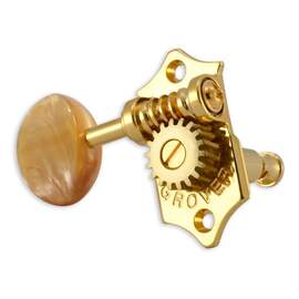 Grover sta-tite u98 series geared ukulele pegs acrylic buttons - gold