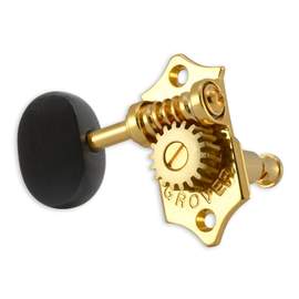 Grover sta-tite u98 series geared ukulele pegs ebony buttons - gold