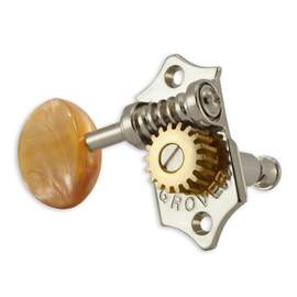 Grover sta-tite u98 series geared ukulele pegs acrylic buttons - nickel