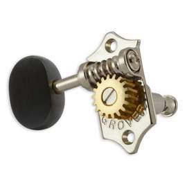 Grover sta-tite u98 series geared ukulele pegs ebony buttons - nickel