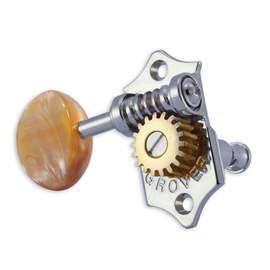 Grover sta-tite u99 series geared ukulele pegs acrylic buttons - chrome