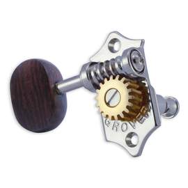 Grover sta-tite u99 series geared ukulele pegs ebony buttons - chrome