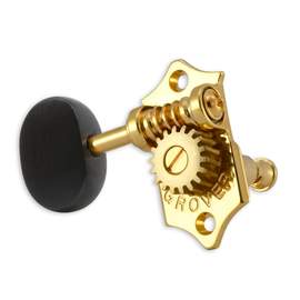 Grover sta-tite u99 series geared ukulele pegs ebony buttons - gold