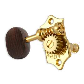 Grover sta-tite u99 series geared ukulele pegs rosewood buttons - gold