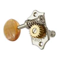 Grover sta-tite u99 series geared ukulele pegs acrylic buttons - nickel