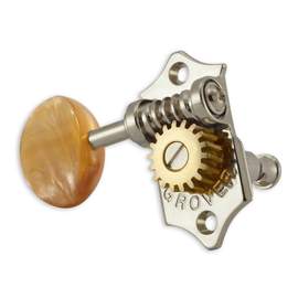 Grover sta-tite u99 series geared ukulele pegs acrylic buttons - nickel