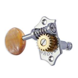 Grover statite vertical set 6 acrylic amber buttons - chrome