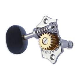Grover statite vertical set 6 ebony buttons - chrome