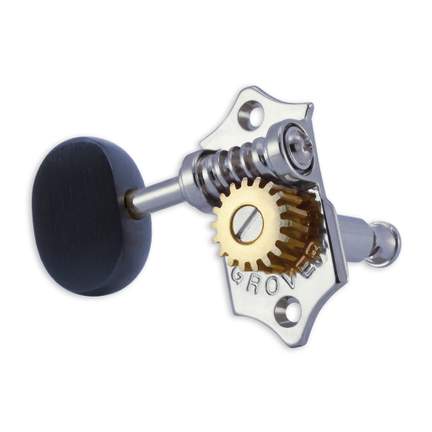Grover statite vertical set 6 ebony buttons - chrome