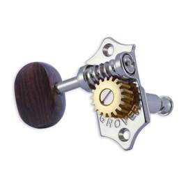 Grover statite vertical set 6 rosewood buttons - chrome