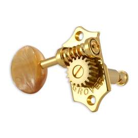 Grover statite vertical set 6 acrylic amber buttons - gold