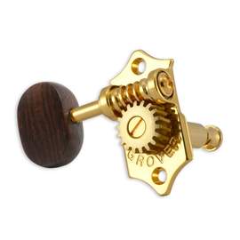 Grover statite vertical set 6 rosewood buttons - gold