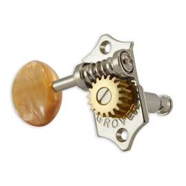 Grover statite vertical set 6 acrylic amber buttons - nickel