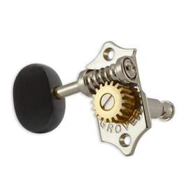 Grover statite vertical set 6 ebony buttons - nickel